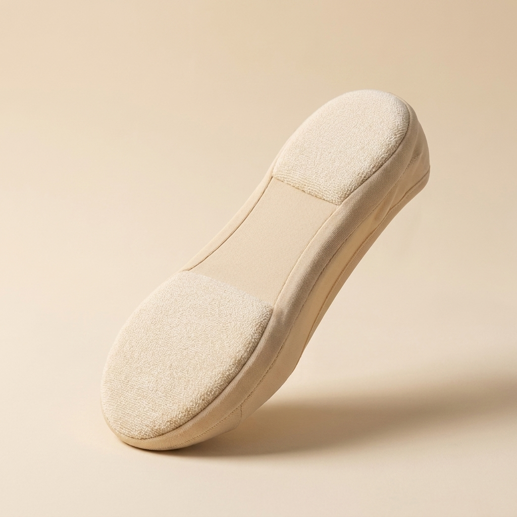 CloudLiner beige liner macro showing padded heel, arch band and ball cushion